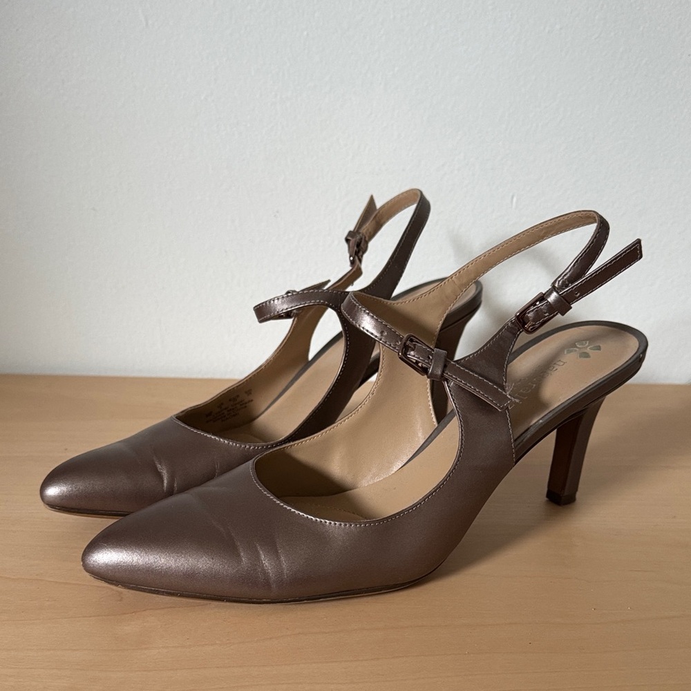 Naturalizer Metallic Pointed-Toe Slingback Heels, 8